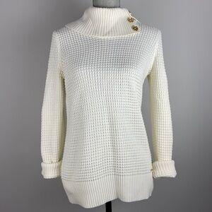 Calvin Klein cream off while pullover knit sweater
